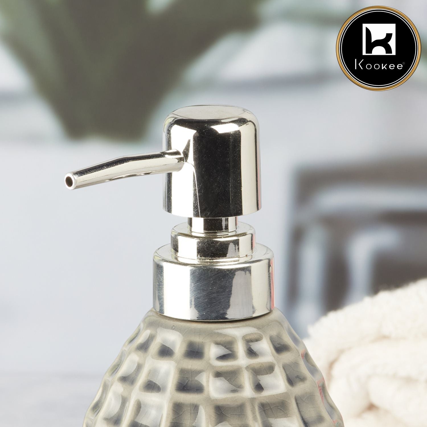Kookee Ceramic Soap Dispensers, Grey, ART07618