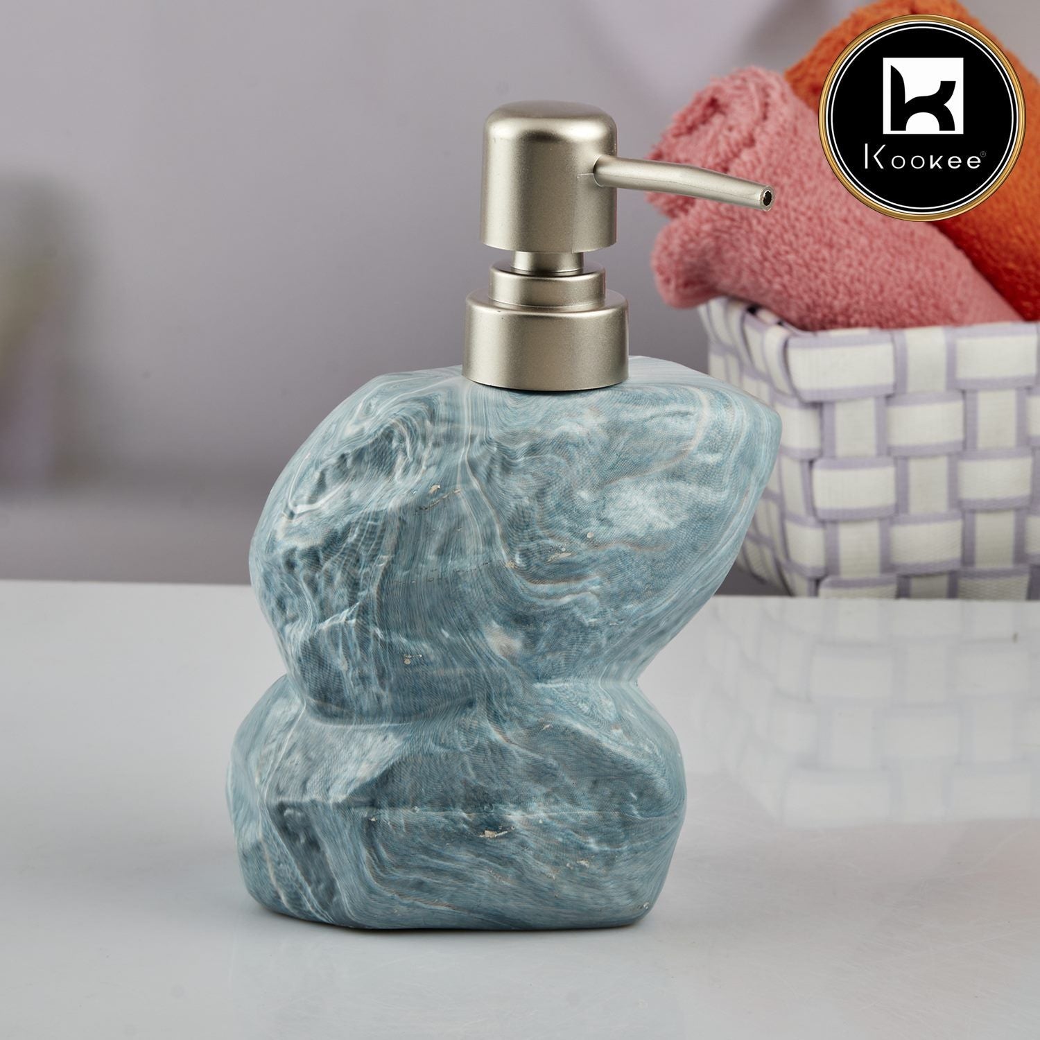 Ceramic Soap Dispenser for handwash for Bathroom, Green (Set of 1) (7621)