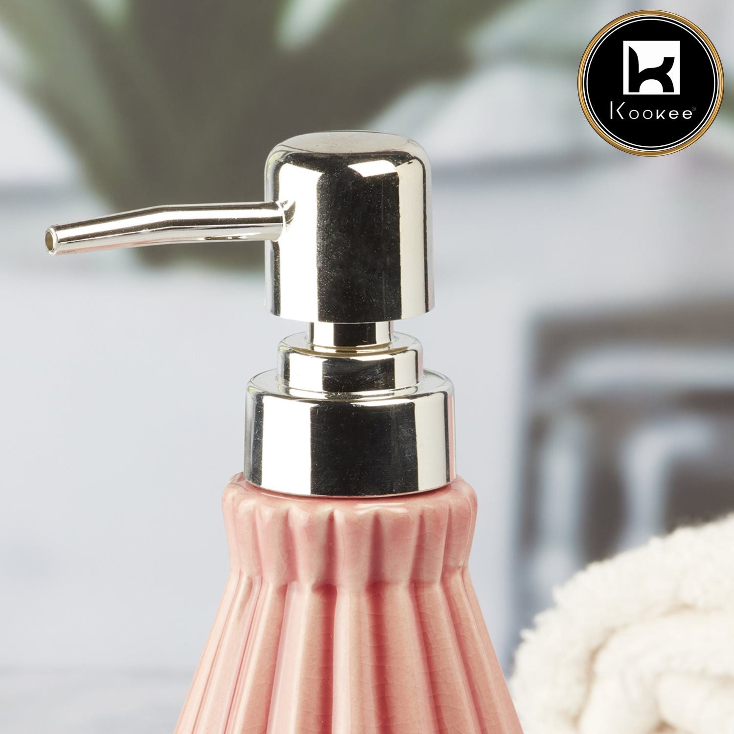 Ceramic Soap Dispenser for handwash for Bathroom, Grey, (Set of 1) (7619)