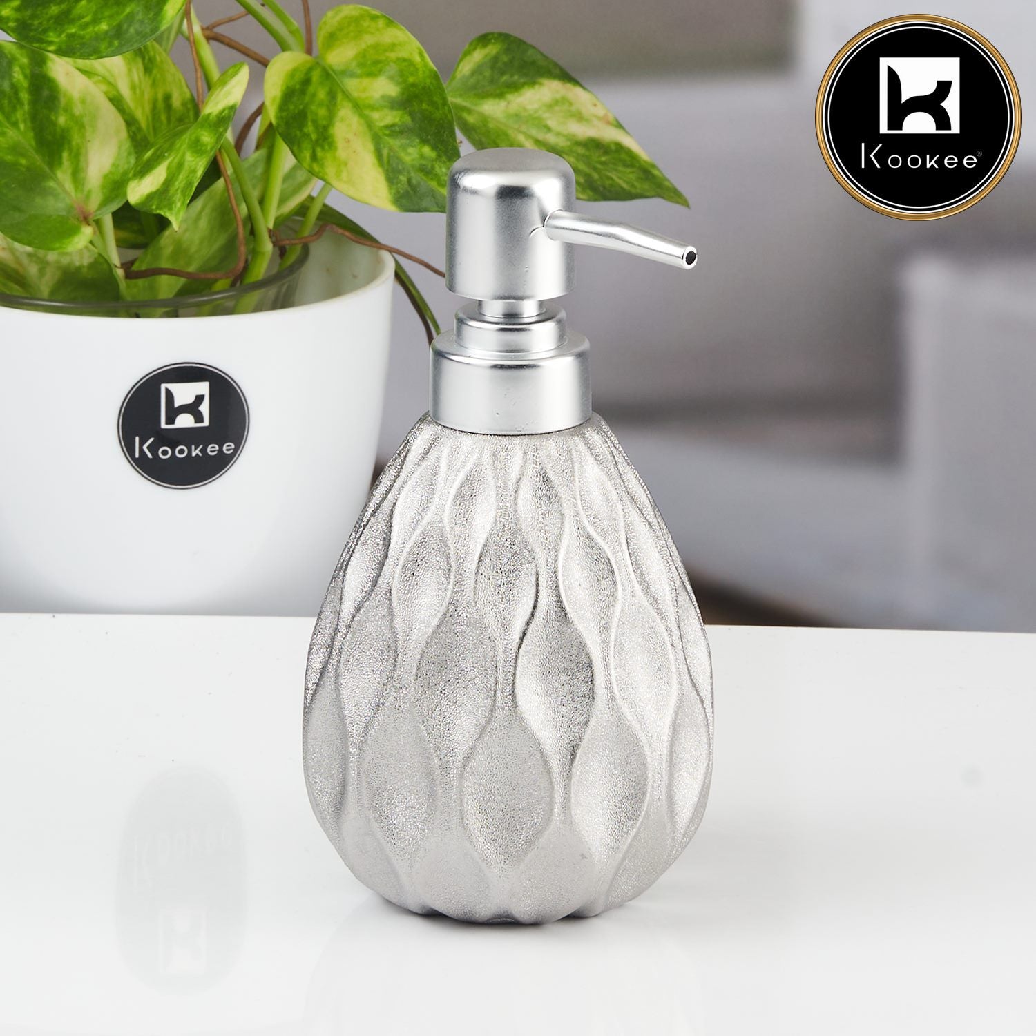 Kookee Ceramic Soap Dispensers, Silver, ART07630