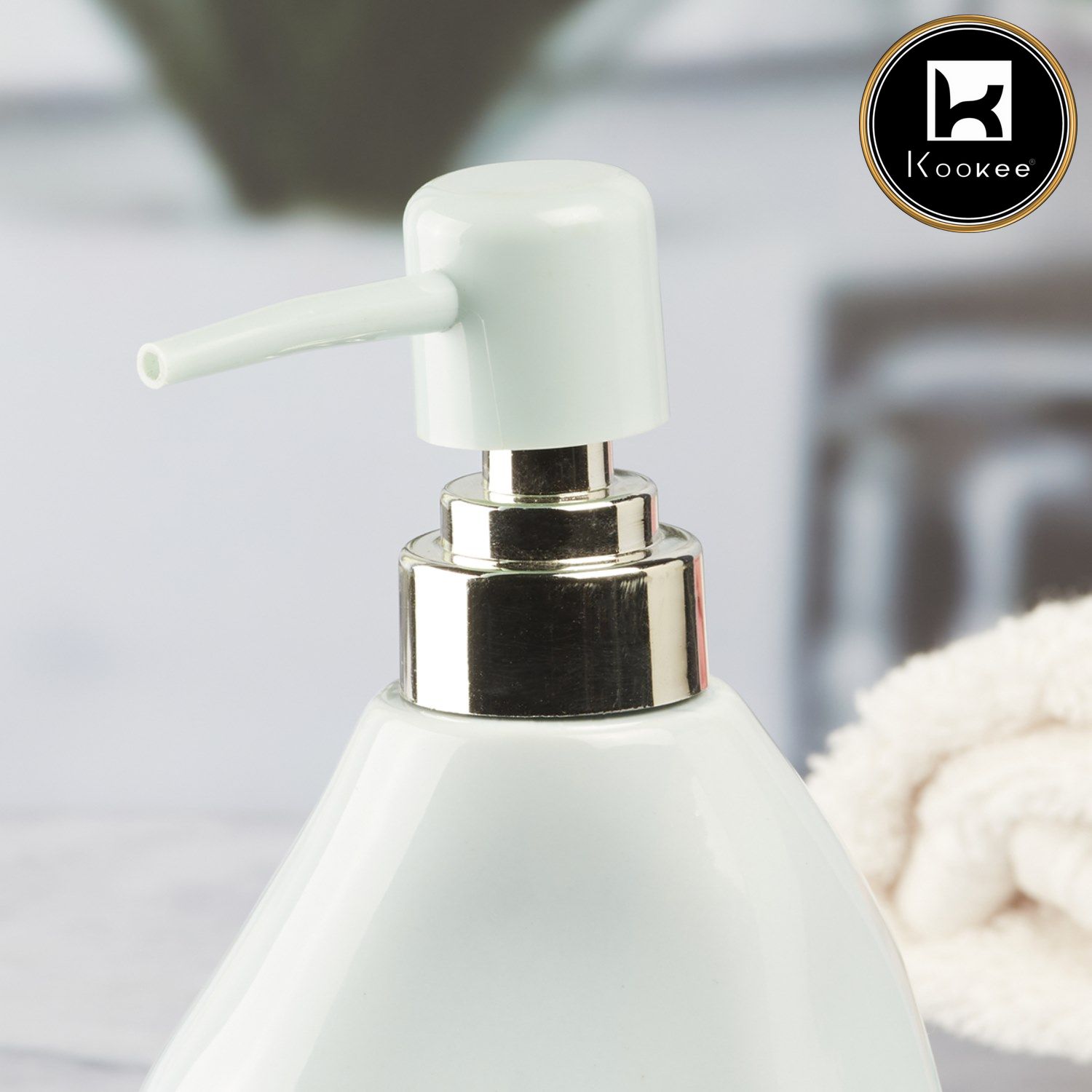 Ceramic Soap Dispenser for handwash for Bathroom, Beige, (Set of 1) (7625)