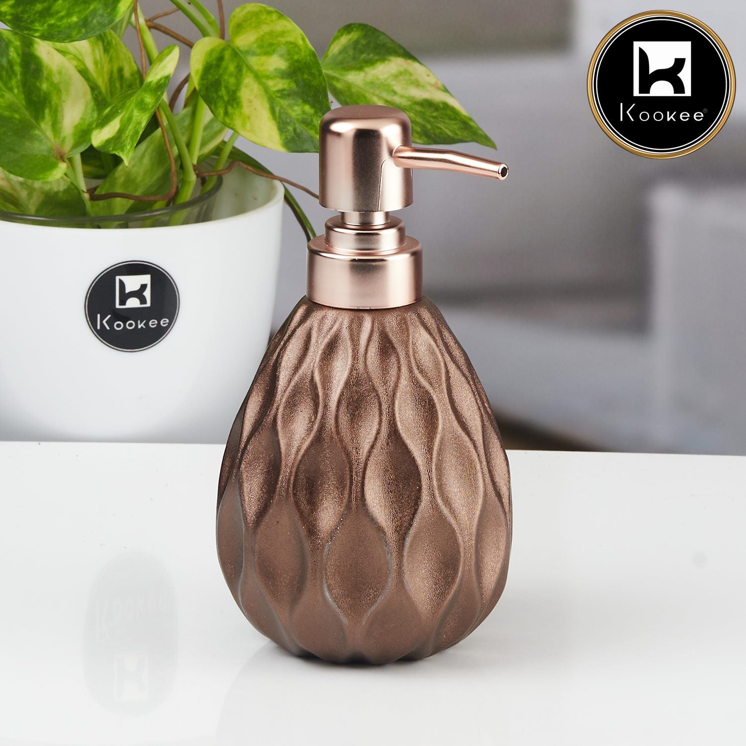 Kookee Ceramic Soap Dispensers, Brown, ART07633