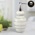 Kookee Ceramic Soap Dispenser with Stylish Refillable Pump Bottle for Bathroom Handwash & Kitchen Wash Basin, Perfect for Hand Soap, Lotion, and more, White,