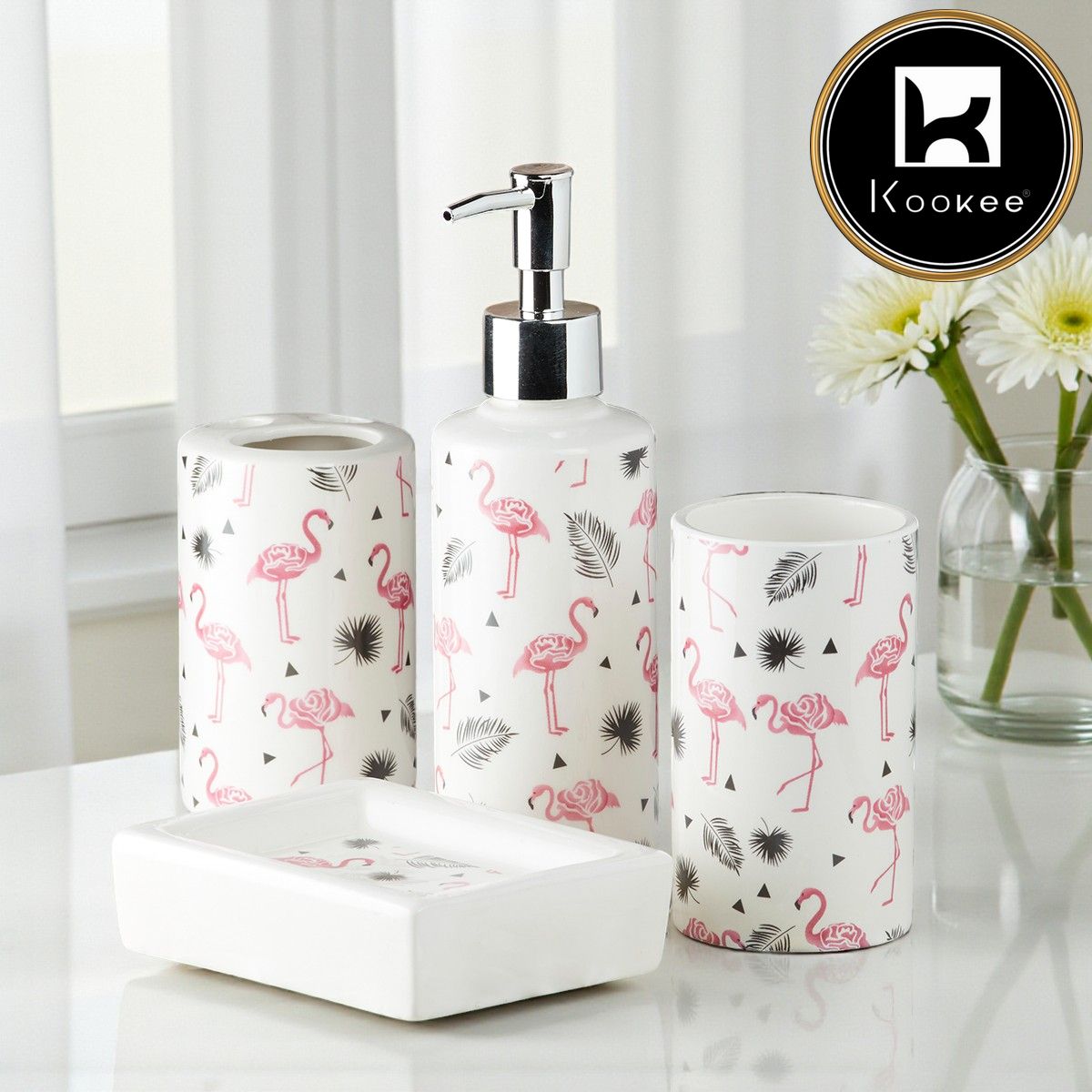 Kookee Ceramic Bathroom Sets, Multi, ART07652