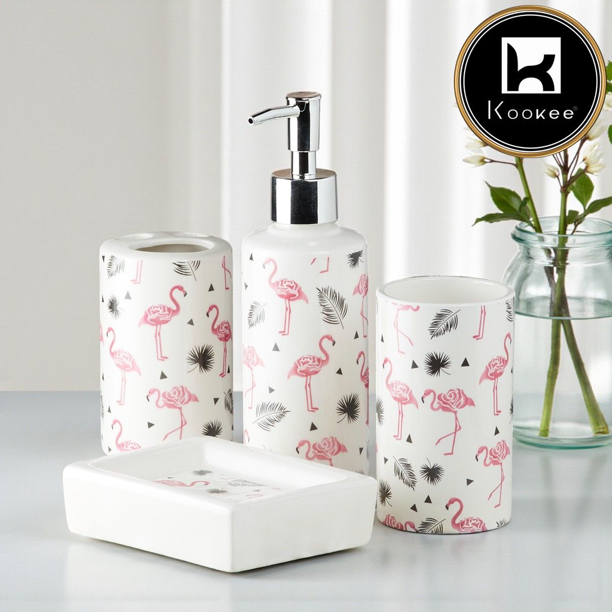 Kookee Ceramic Bathroom Sets, Multi, ART07652