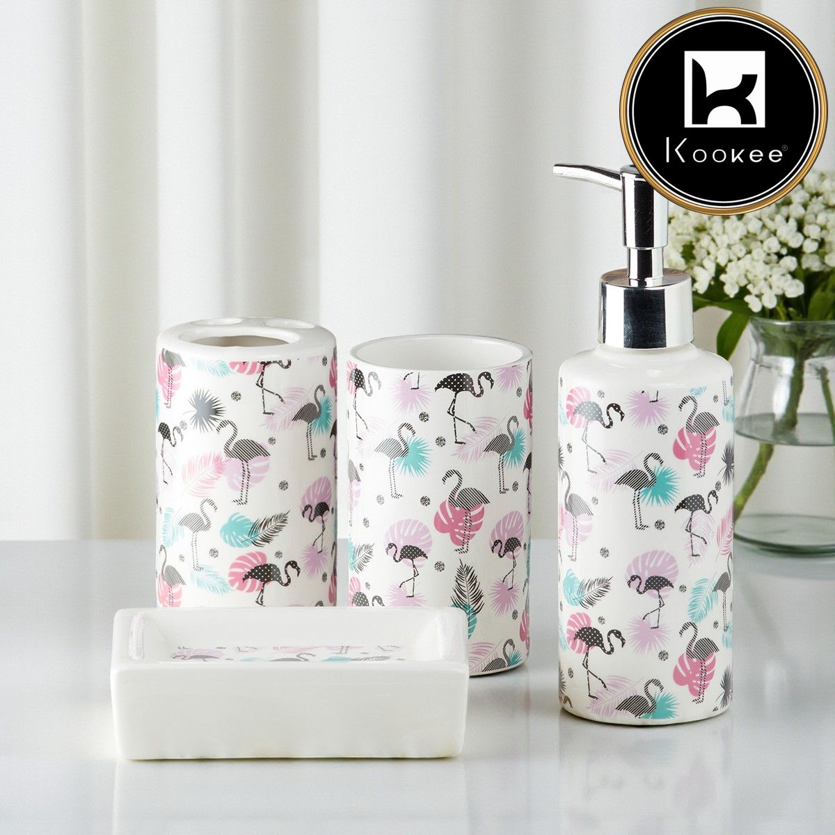 Kookee Ceramic Bathroom Sets, Multi, ART07653