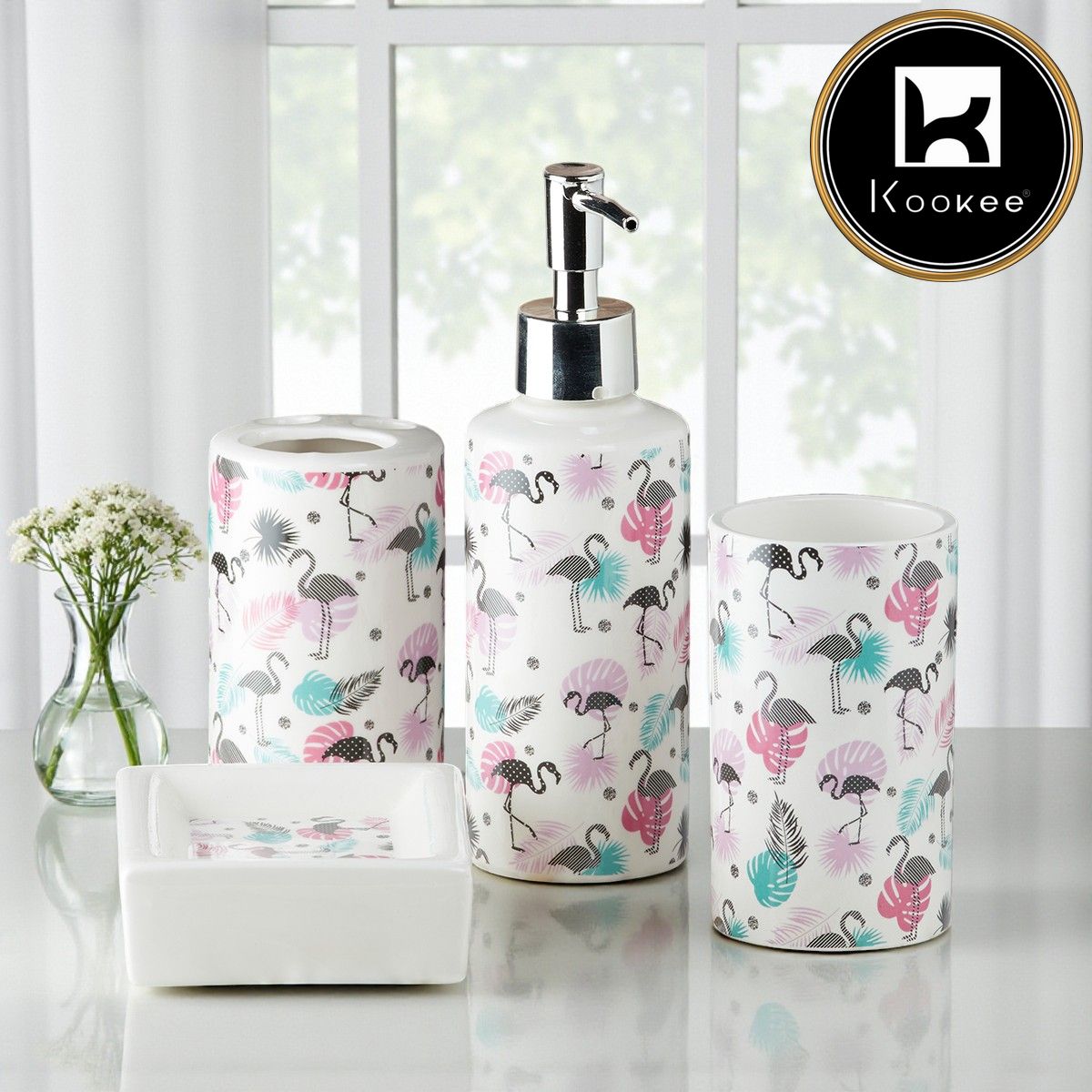 Kookee Ceramic Bathroom Sets, Multi, ART07653