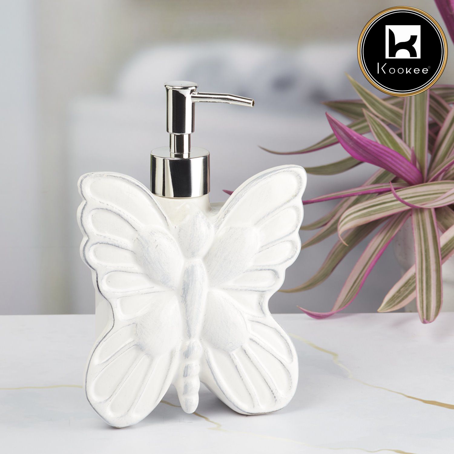 Kookee Ceramic Soap Dispensers, White, ART07689