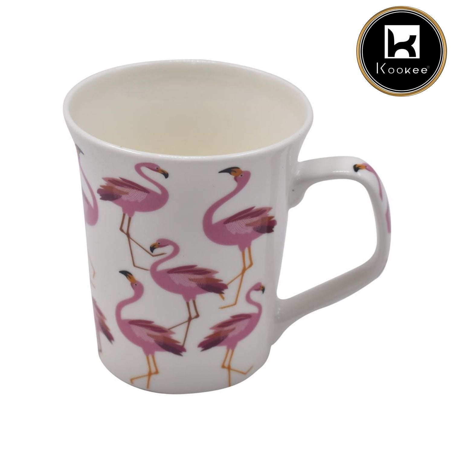 Kookee Printed Ceramic Tall Coffee or Tea Mug with handle for Office, Home or Gifting - 325ml