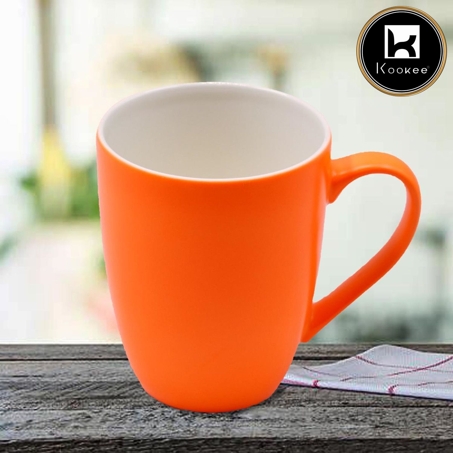 Kookee Single Color Ceramic Coffee or Tea Mug with handle for Office, Home or Gifting - 325ml