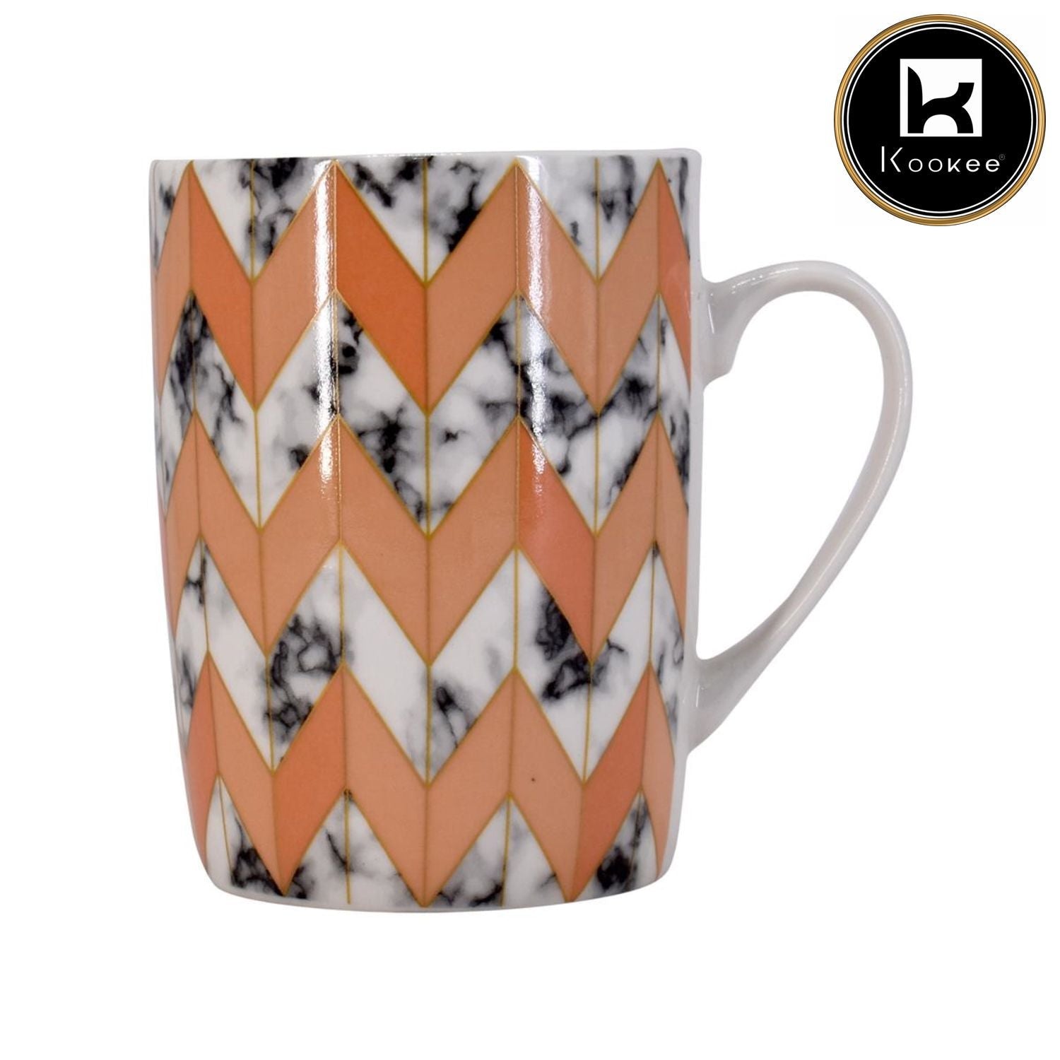 Printed Ceramic Tall Coffee or Tea Mug with handle - 325ml (R4760-B)