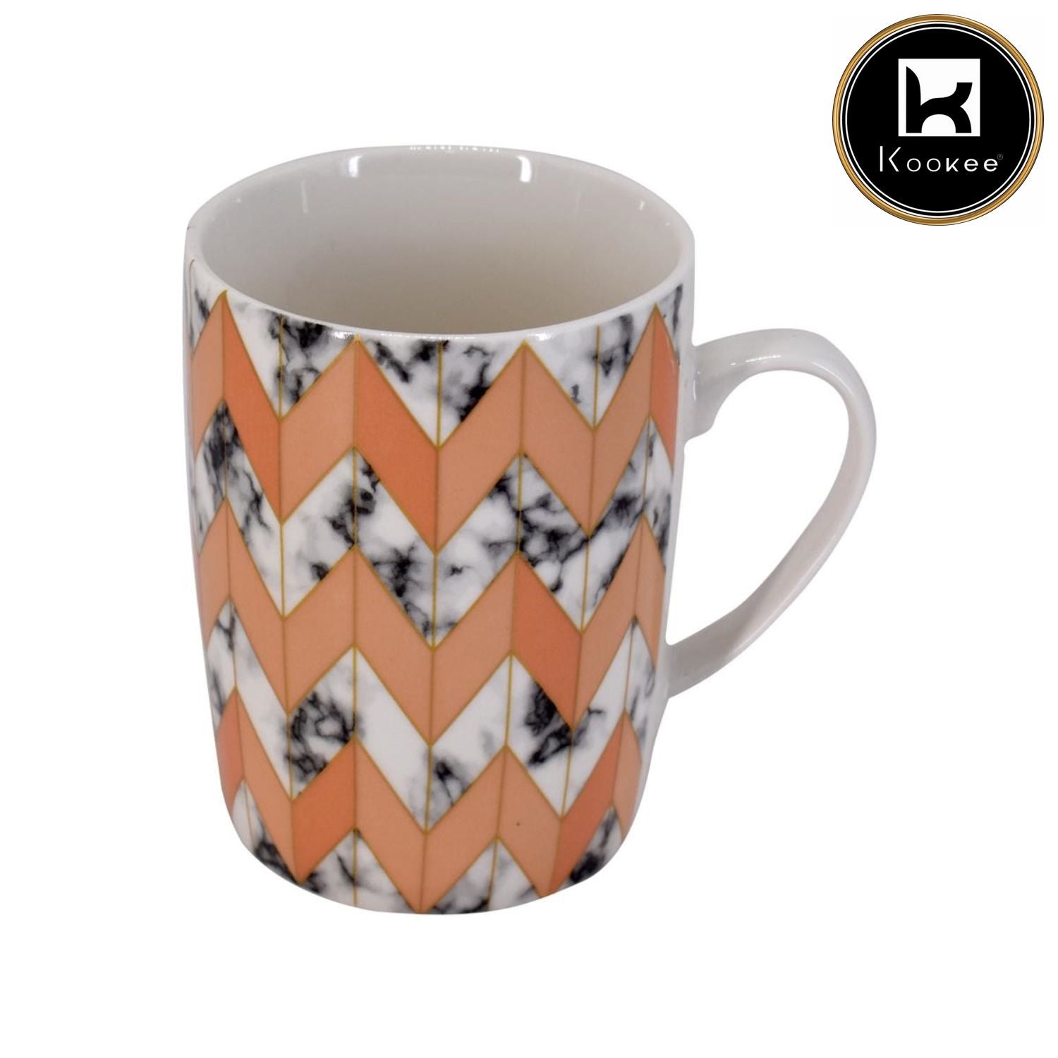 Printed Ceramic Tall Coffee or Tea Mug with handle - 325ml (R4760-B)