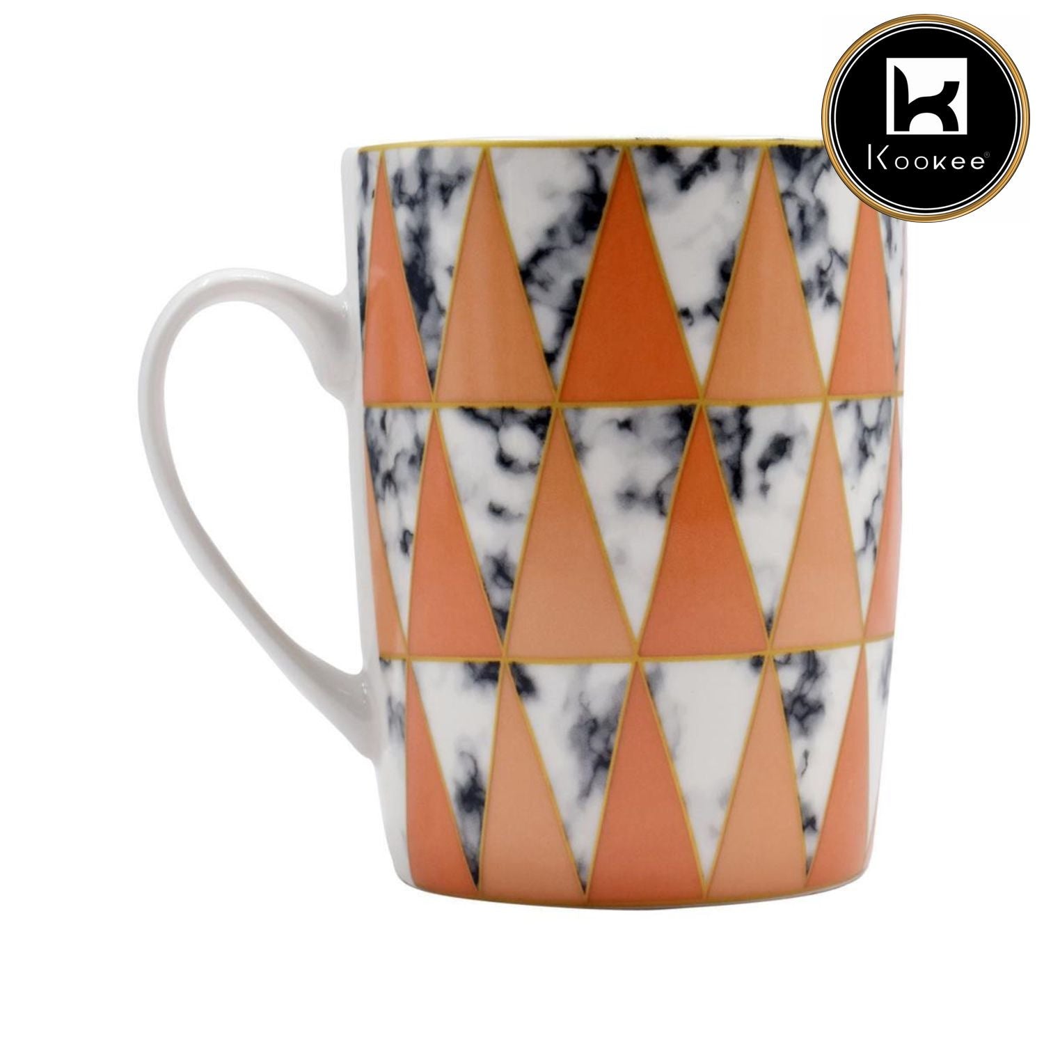 Printed Ceramic Tall Coffee or Tea Mug with handle - 325ml (R4760-D)