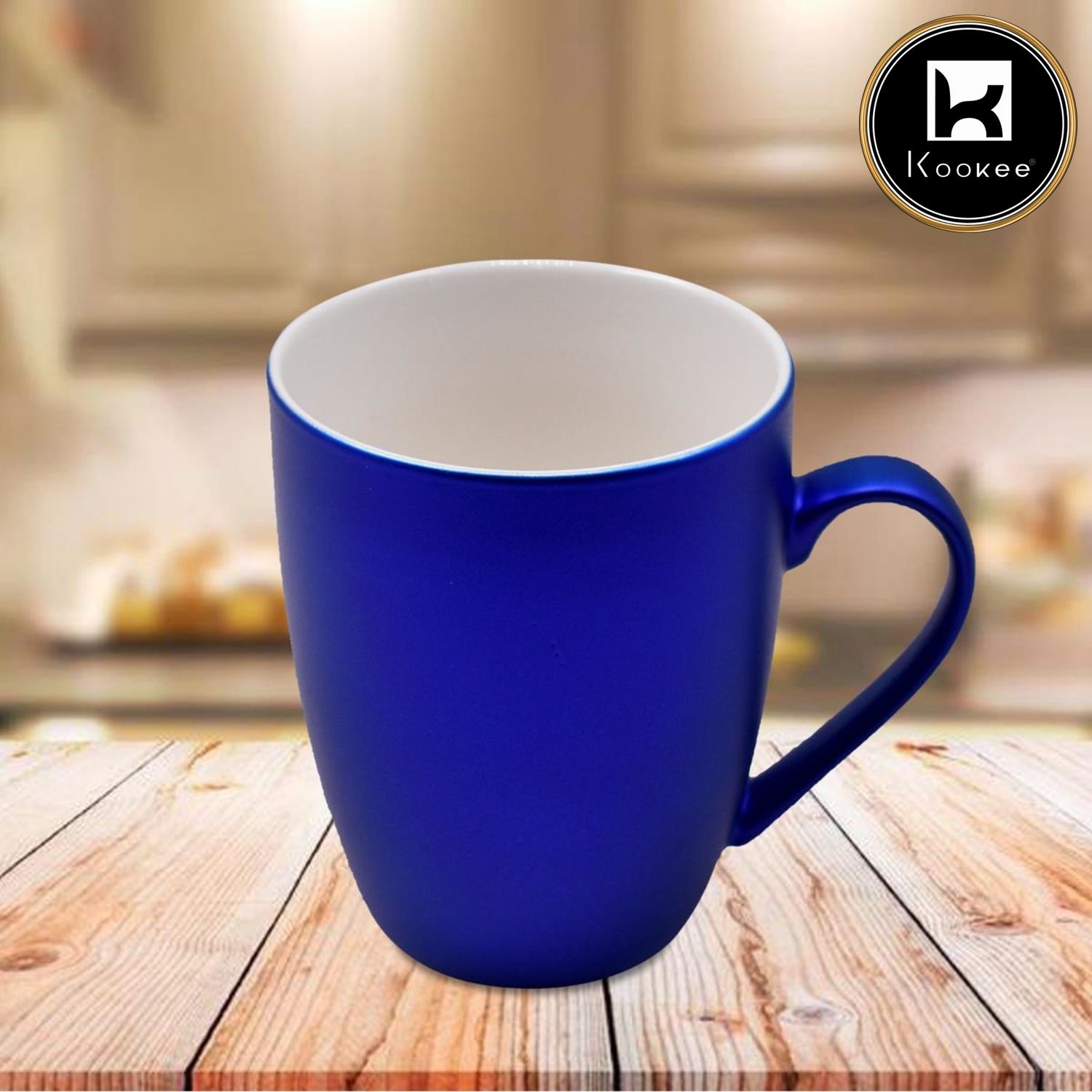 Kookee Single Color Ceramic Coffee or Tea Mug with handle for Office, Home or Gifting - 325ml