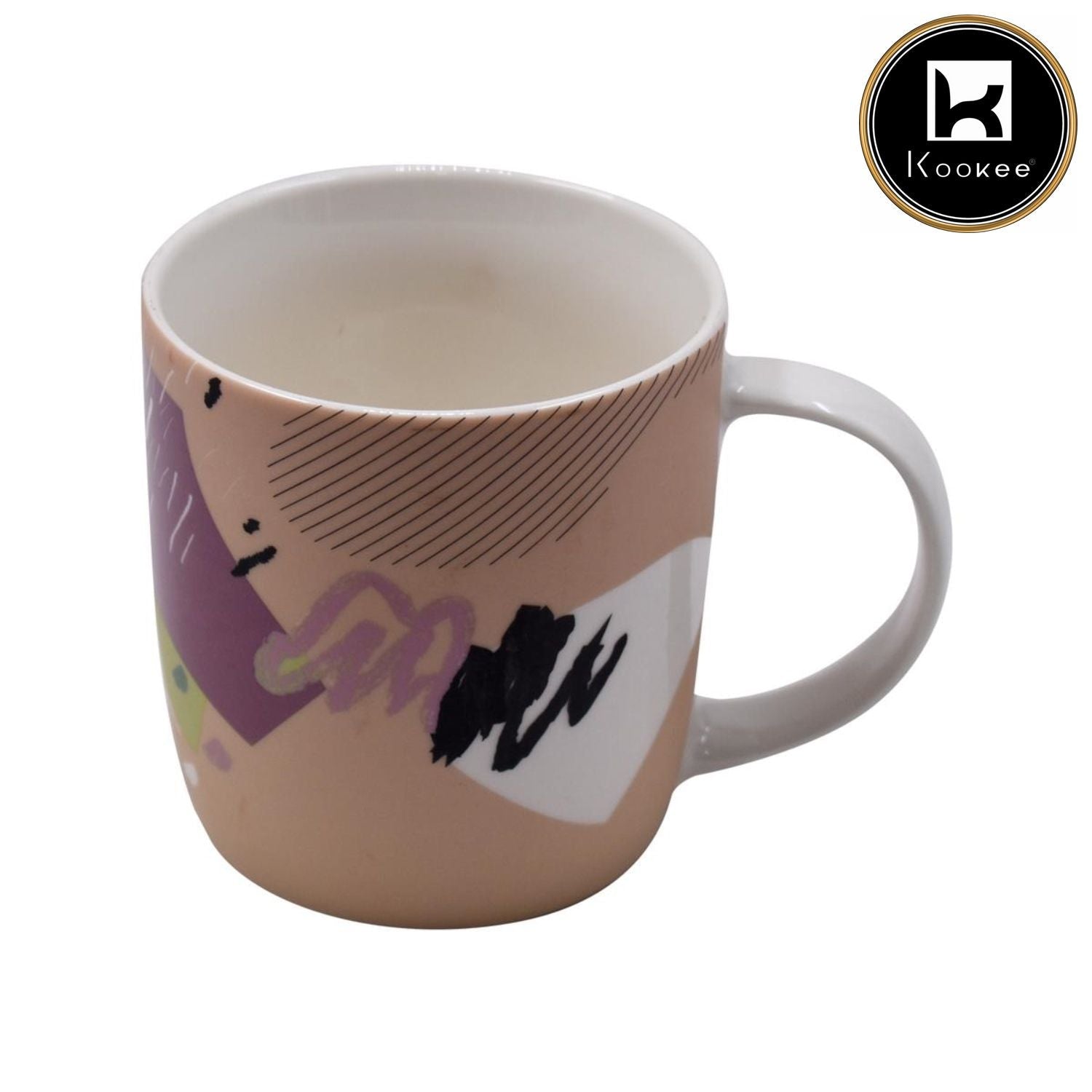 Kookee Ceramic Coffee or Tea Mug with handle for Office, Home or Gifting - 325ml