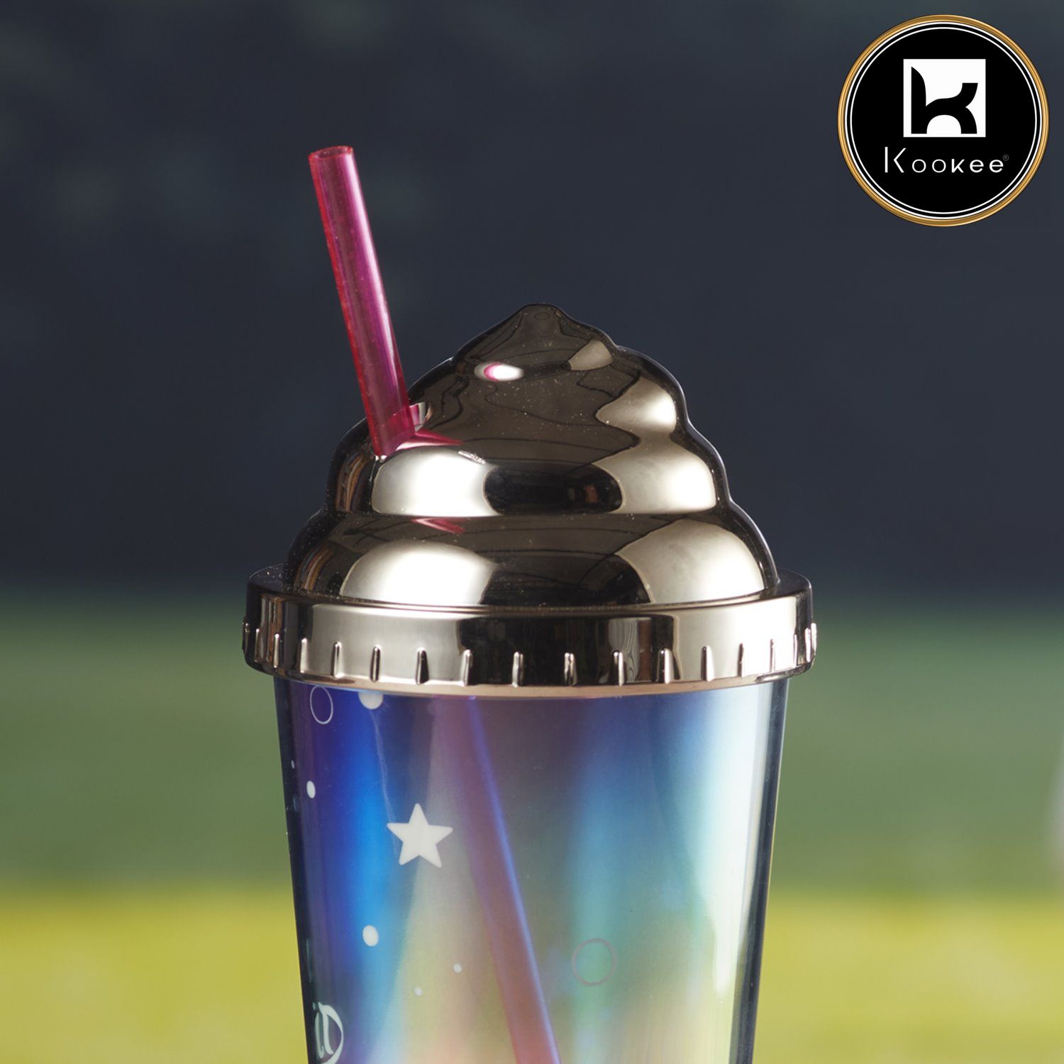 Acrylic Sipper, Cup, Tumbler Frosted with Straw and Lid, 270ml (V-SIPR-002)