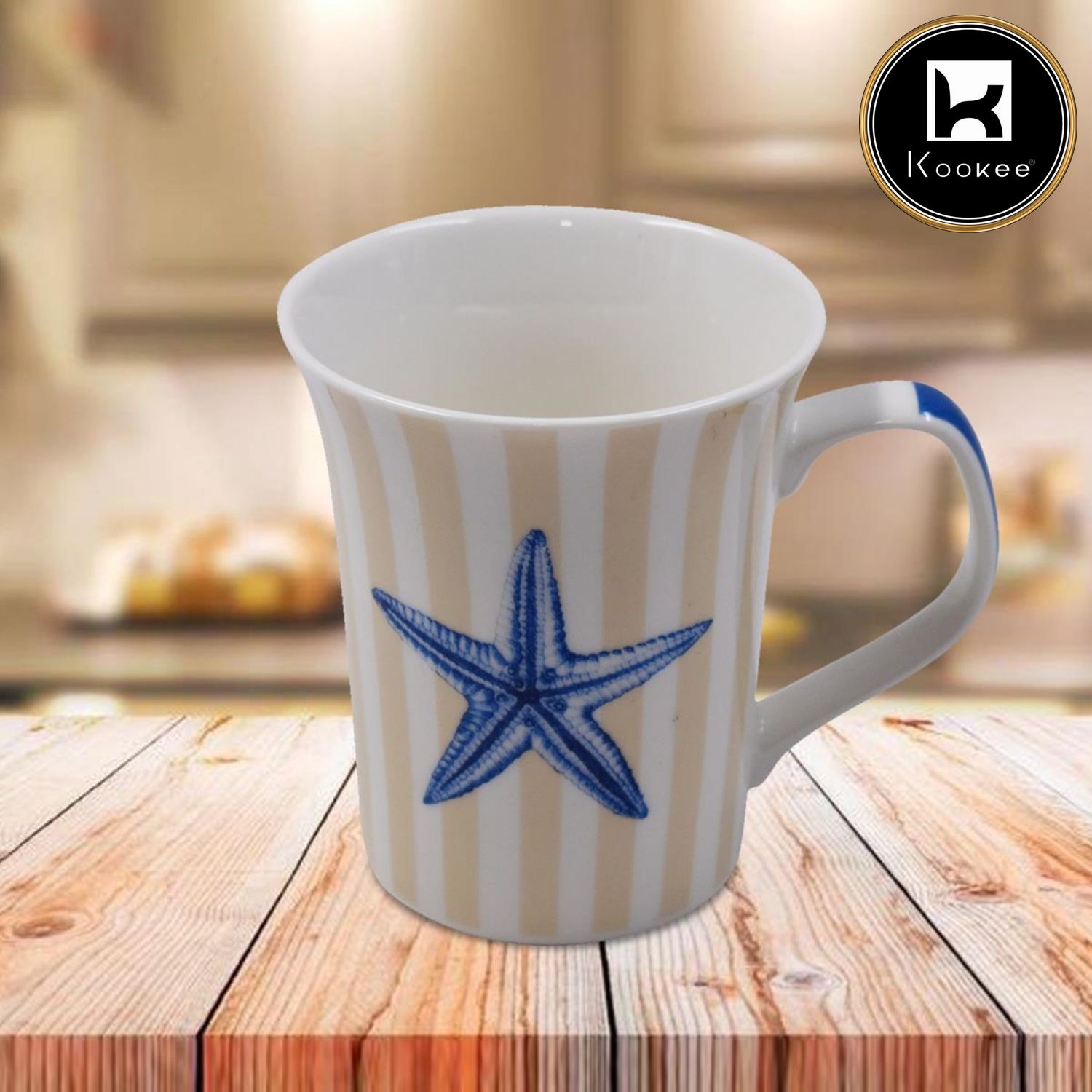 Kookee Printed Ceramic Tall Coffee or Tea Mug with handle - 325ml (BPM4283-D)