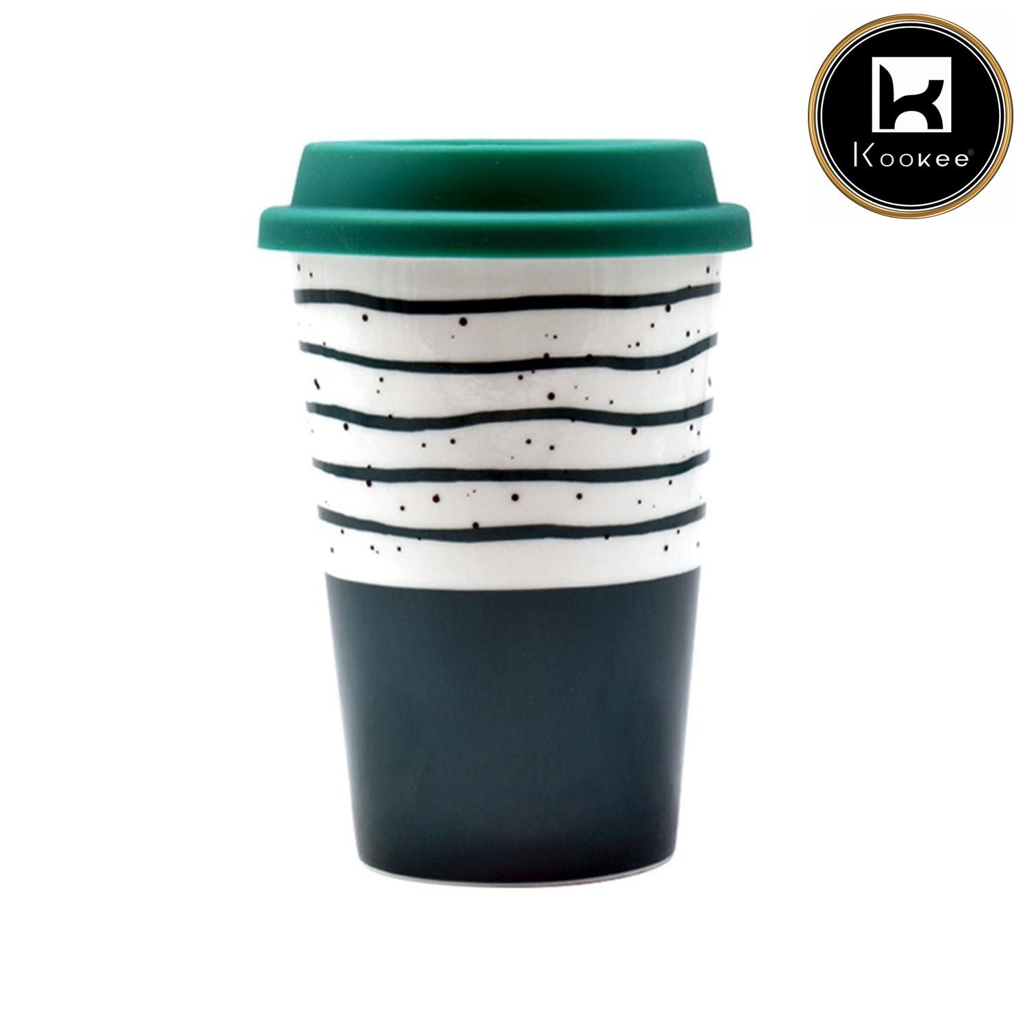 Ceramic Coffee or Tea Tall Tumbler with Silicone Lid - 275ml (BPM4724-B)