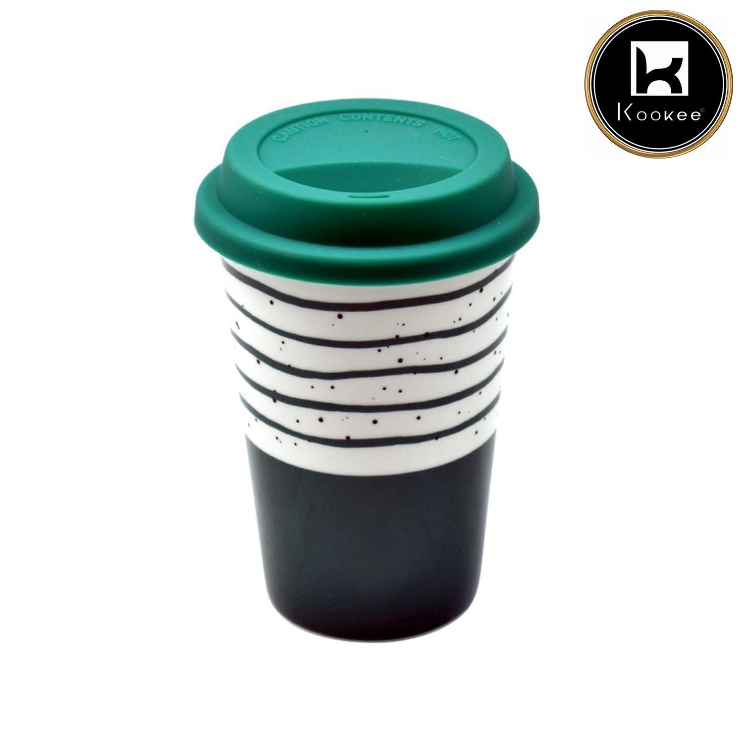 Ceramic Coffee or Tea Tall Tumbler with Silicone Lid - 275ml (BPM4724-B)