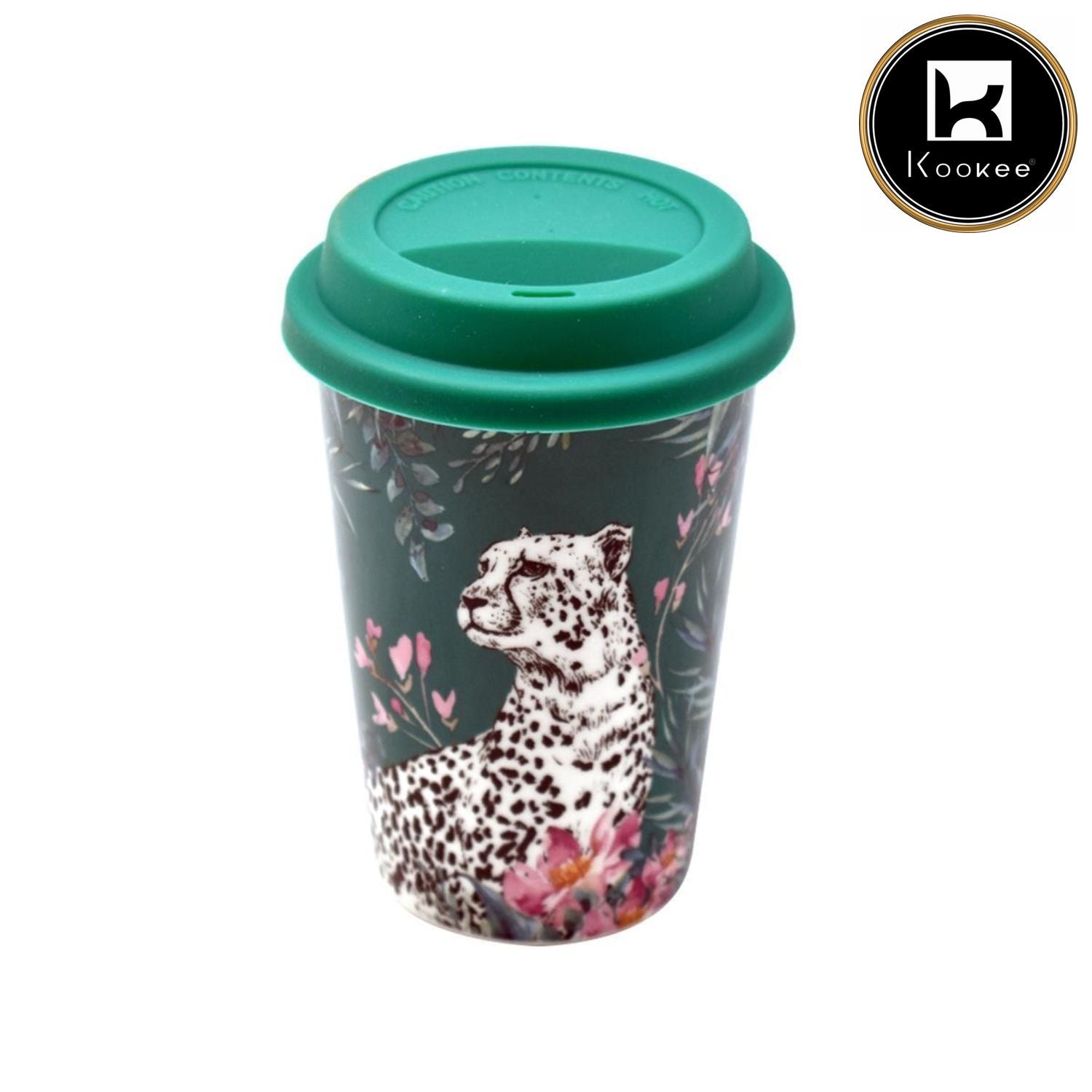 Ceramic Coffee or Tea Tall Tumbler with Silicone Lid - 275ml (BPM4735-B)