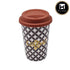 Ceramic Coffee or Tea Tall Tumbler with Silicone Lid - 275ml (BPM4875-B)