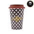 Ceramic Coffee or Tea Tall Tumbler with Silicone Lid - 275ml (BPM4875-B)