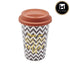 Ceramic Coffee or Tea Tall Tumbler with Silicone Lid - 275ml (BPM4875-A)