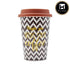 Kookee Ceramic Coffee or Tea Tall Tumbler with Silicone Lid for Office, Home or Gifting - 275ml