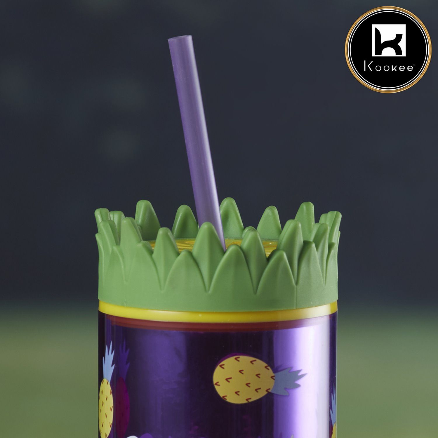 Acrylic Sipper, Cup, Tumbler Frosted with Straw and Lid - 275ml (KT-007-D)