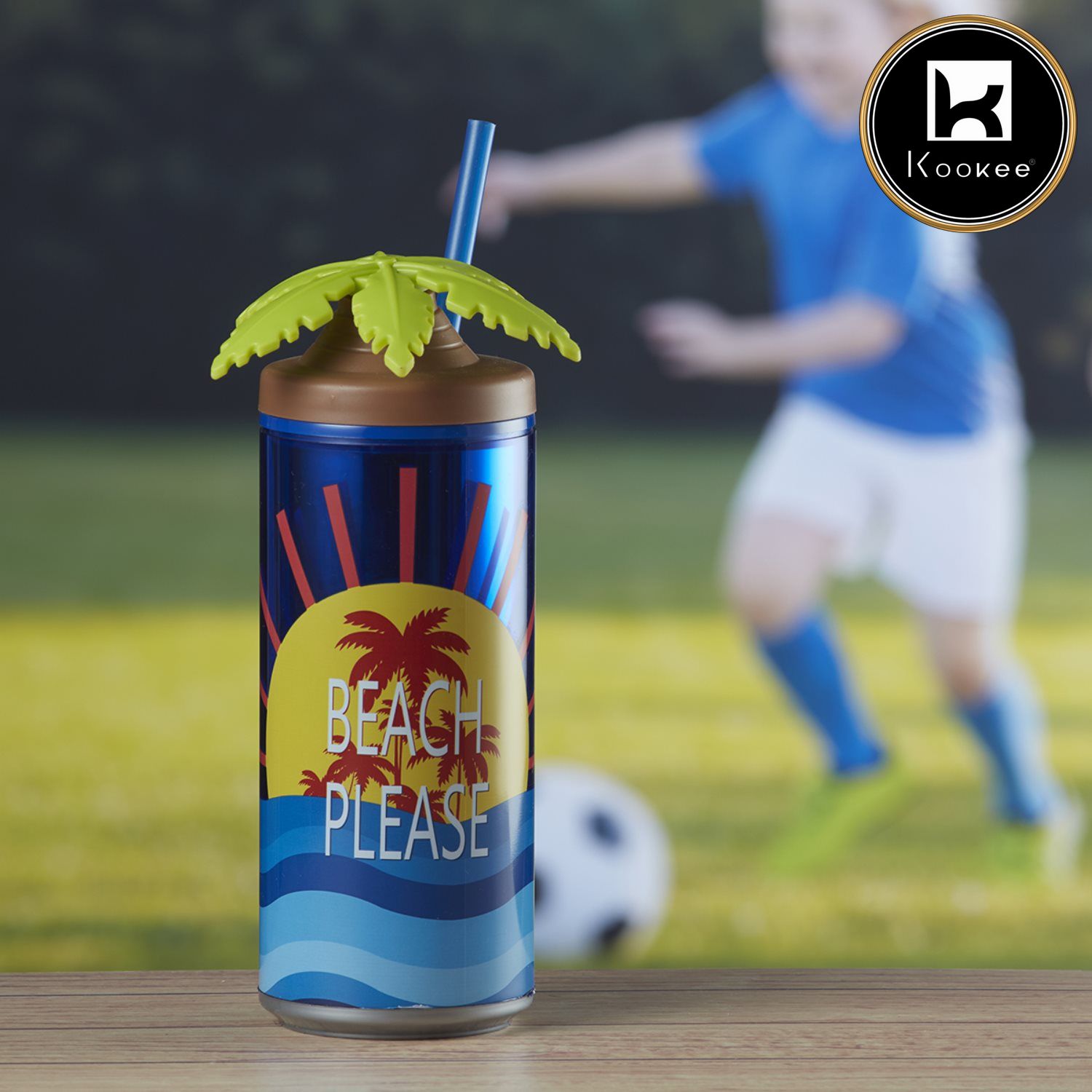 Kookee Acrylic Sipper, Cup, Tumbler Frosted with Straw and Lid, 275ml (KT-009-A)