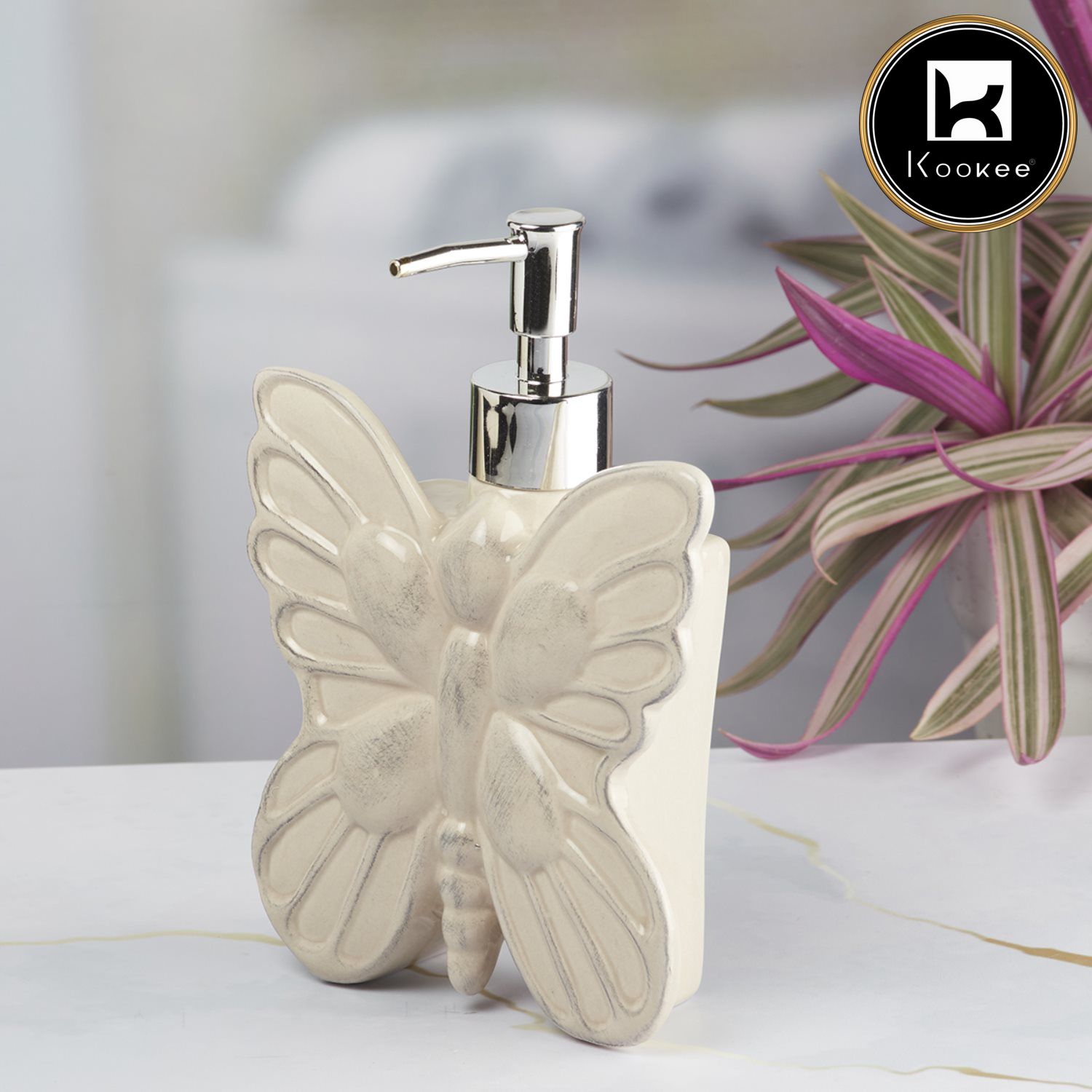 Kookee Ceramic Soap Dispensers, Beige, ART07957
