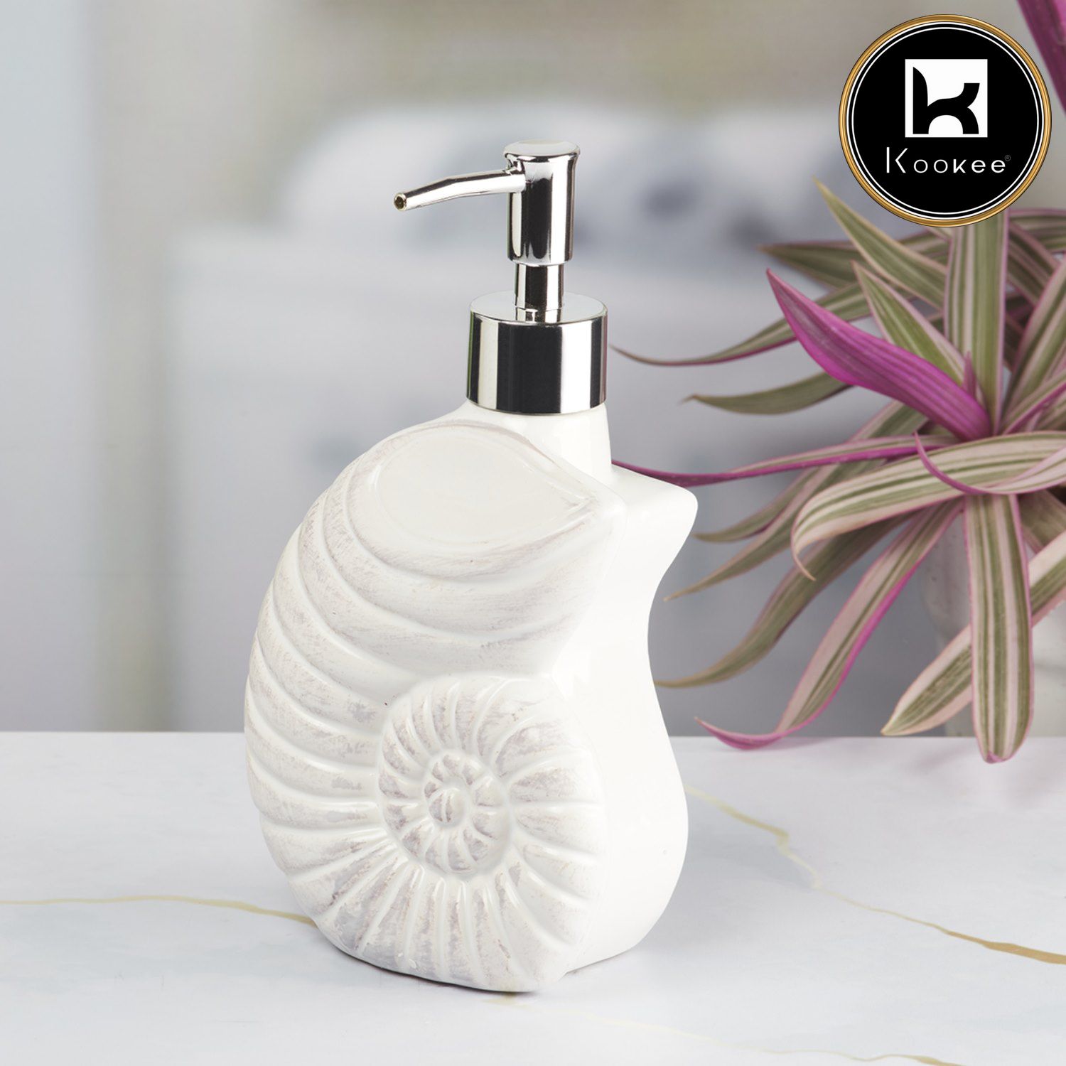 Ceramic Soap Dispenser for handwash for Bathroom, White (V-CSD-009-1)