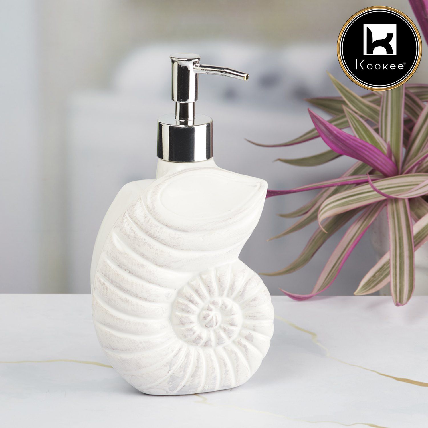 Ceramic Soap Dispenser for handwash for Bathroom, White (V-CSD-009-1)