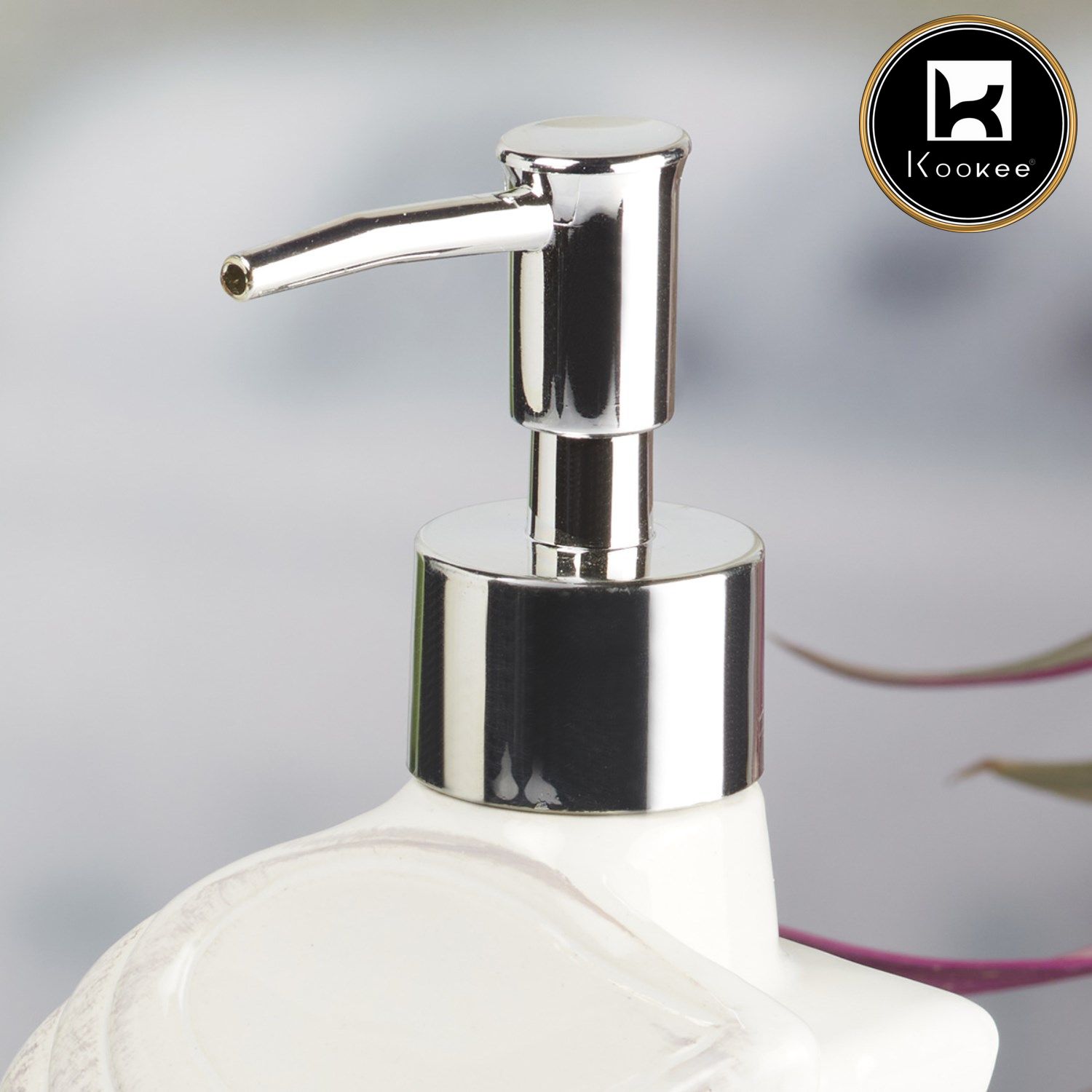 Ceramic Soap Dispenser for handwash for Bathroom, White (V-CSD-009-1)