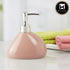 Kookee Ceramic Soap Dispenser with Stylish Refillable Pump Bottle for Bathroom Handwash & Kitchen Wash Basin, Perfect for Hand Soap, Lotion, and more, Pink,