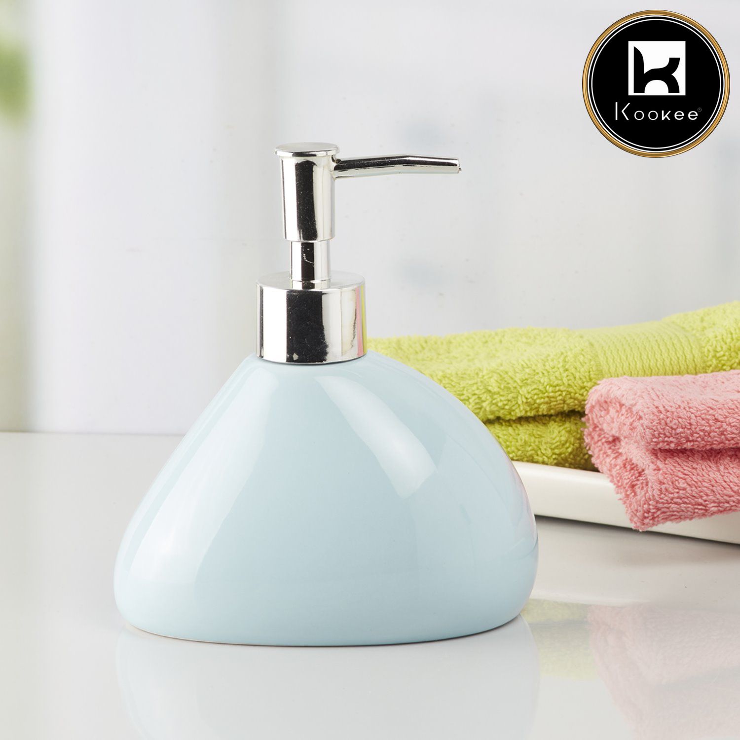 Ceramic Soap Dispenser for handwash for Bathroom, Red (Set of 1) (7973)