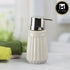 Kookee Ceramic Soap Dispenser with Stylish Refillable Pump Bottle for Bathroom Handwash & Kitchen Wash Basin, Perfect for Hand Soap, Lotion, and more, Grey,