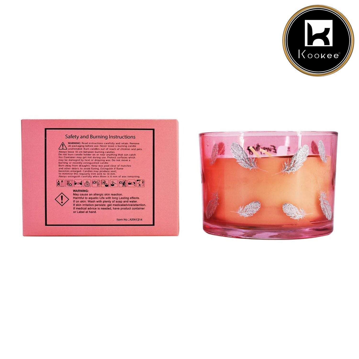 Soy Wax Scented Candle in Glass Jar (50H Burn Time) (AXW1314-C)