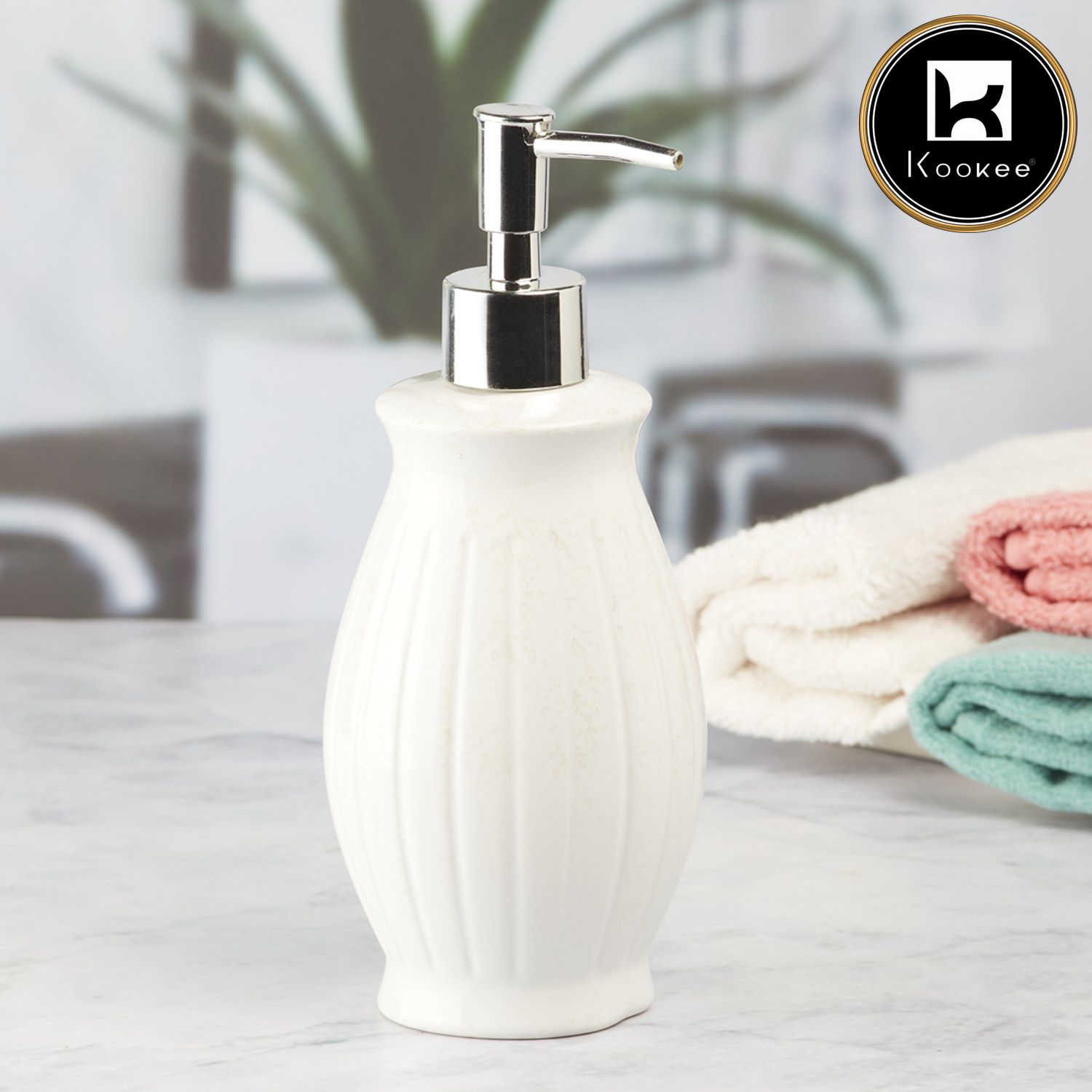 Ceramic Soap Dispenser for handwash for Bathroom, Multicolor (Set of 4) (10134)
