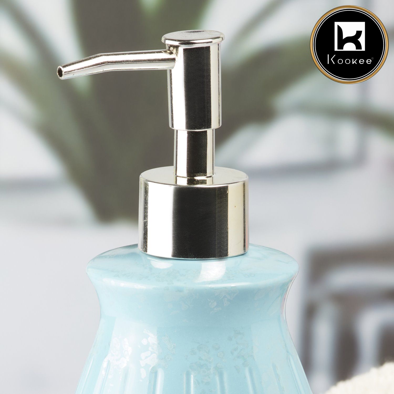 Ceramic Soap Dispenser for handwash for Bathroom, Blue, (Set of 1) (8005)