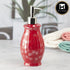 Kookee Ceramic Soap Dispenser with Stylish Refillable Pump Bottle for Bathroom Handwash & Kitchen Wash Basin, Perfect for Hand Soap, Lotion, and more, Red,