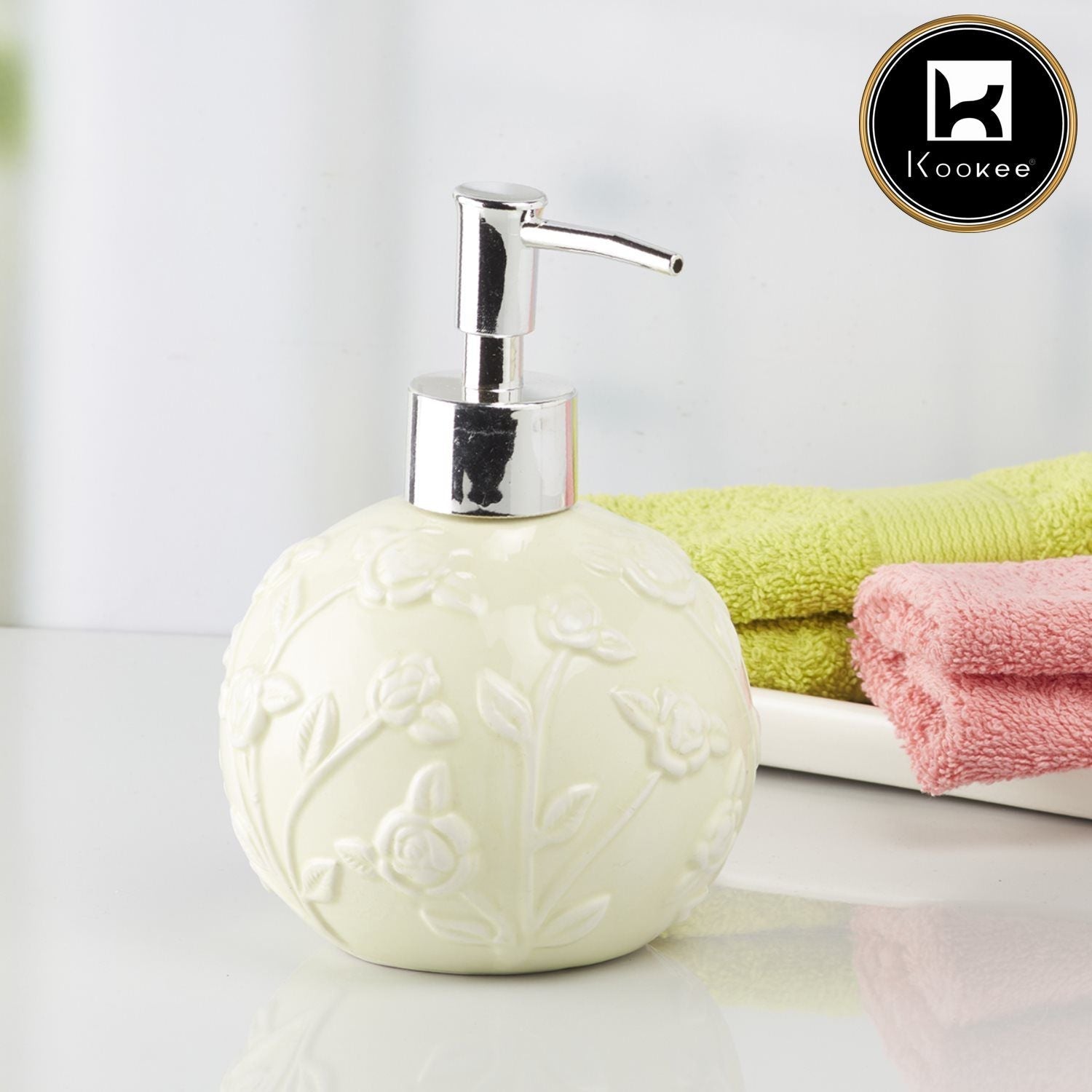 Ceramic Soap Dispenser for handwash for Bathroom, Blue, (Set of 1) (8016)