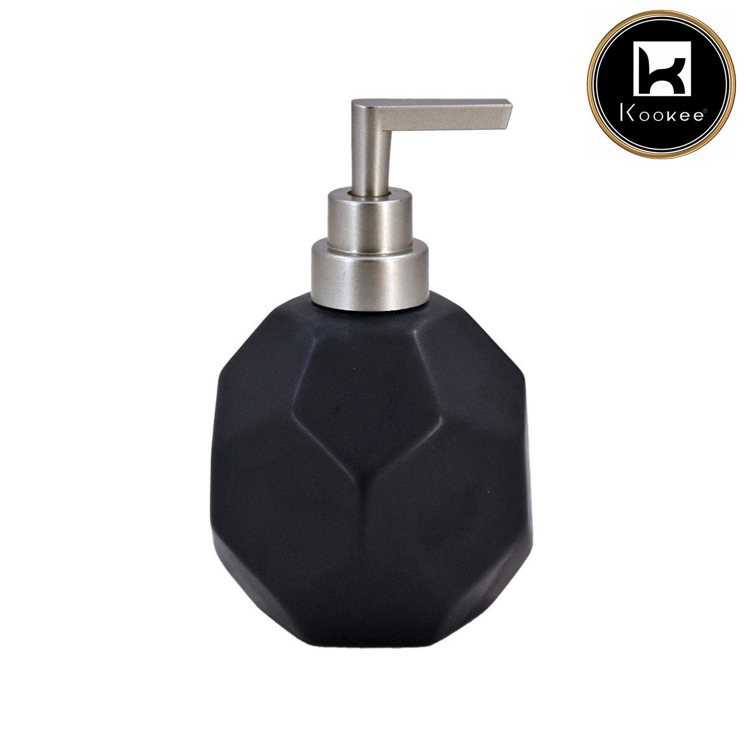 Ceramic Soap Dispenser for handwash for Bathroom, Black, (Set of 1) (8021)