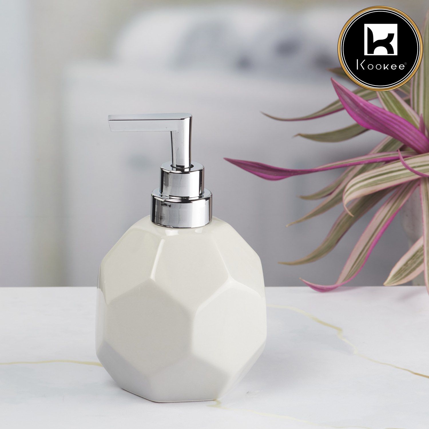 Ceramic Soap Dispenser for handwash for Bathroom, Brown (Set of 1) (8026)
