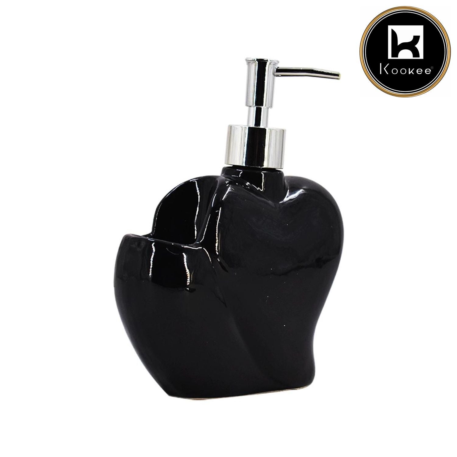 Ceramic Soap Dispenser for handwash for Bathroom, Black, (Set of 1) (8028)