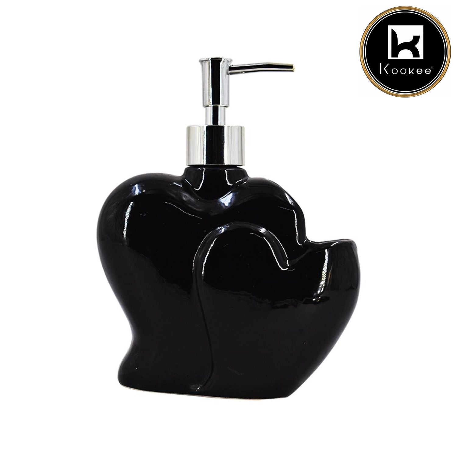 Ceramic Soap Dispenser for handwash for Bathroom, Black, (Set of 1) (8028)