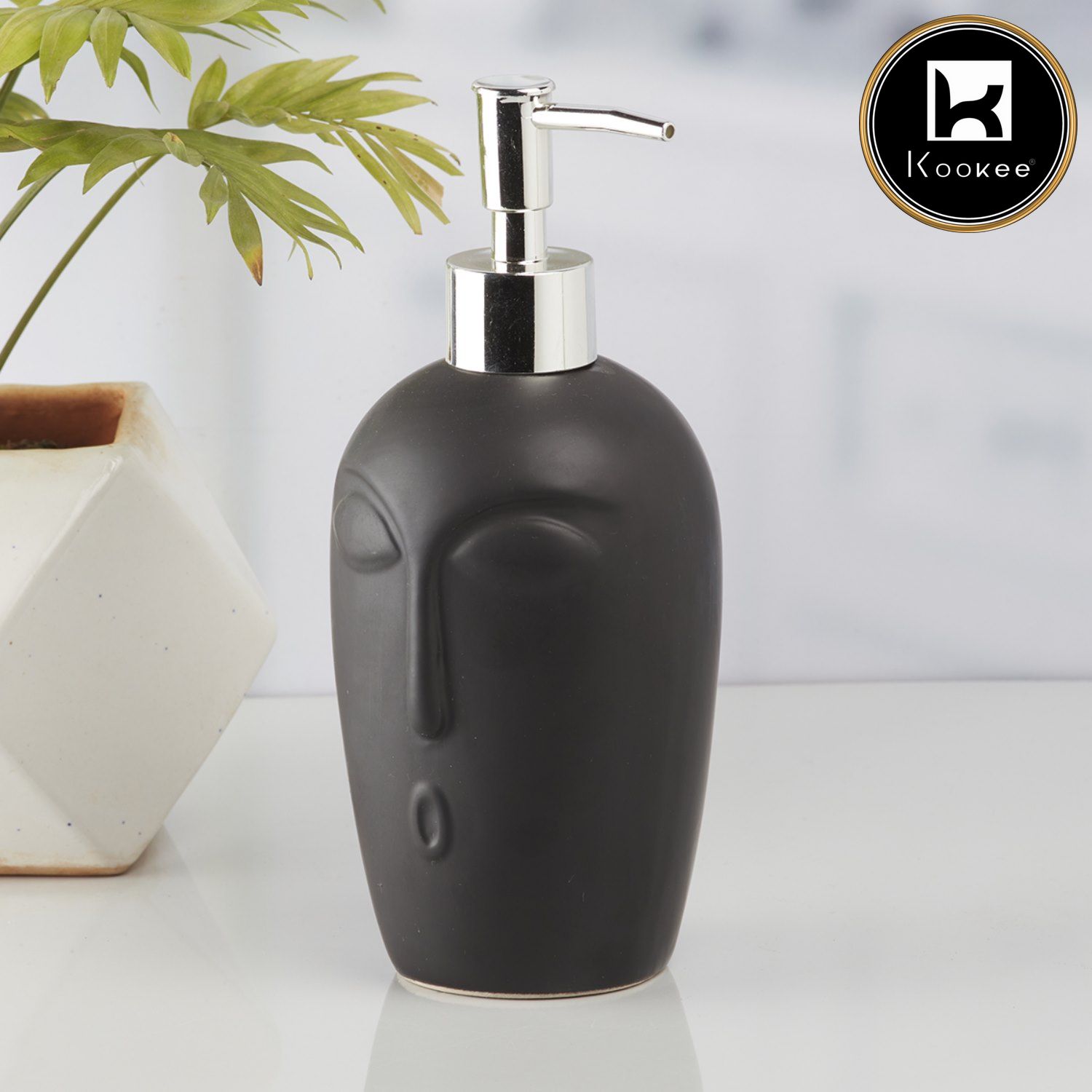 Ceramic Soap Dispenser for handwash for Bathroom, Black (V-CSD-006-2)