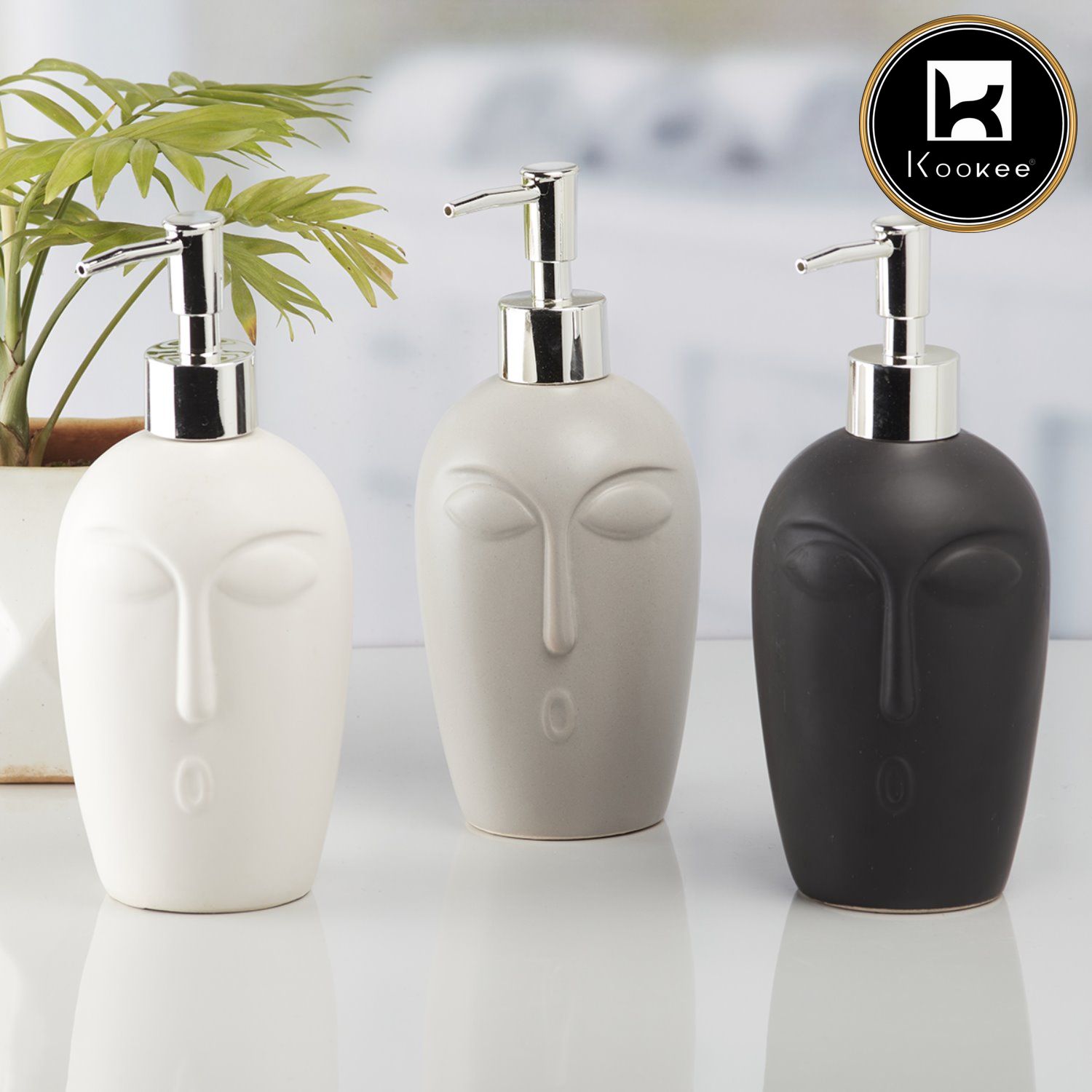 Ceramic Soap Dispenser for handwash for Bathroom, Black (V-CSD-006-2)