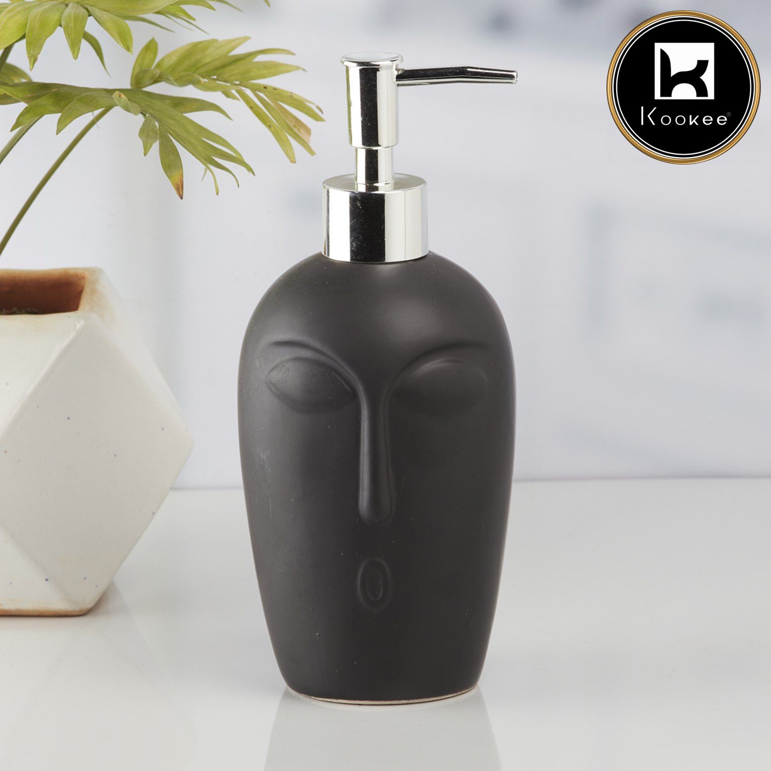 Ceramic Soap Dispenser for handwash for Bathroom, Black (Set of 1) (8031)