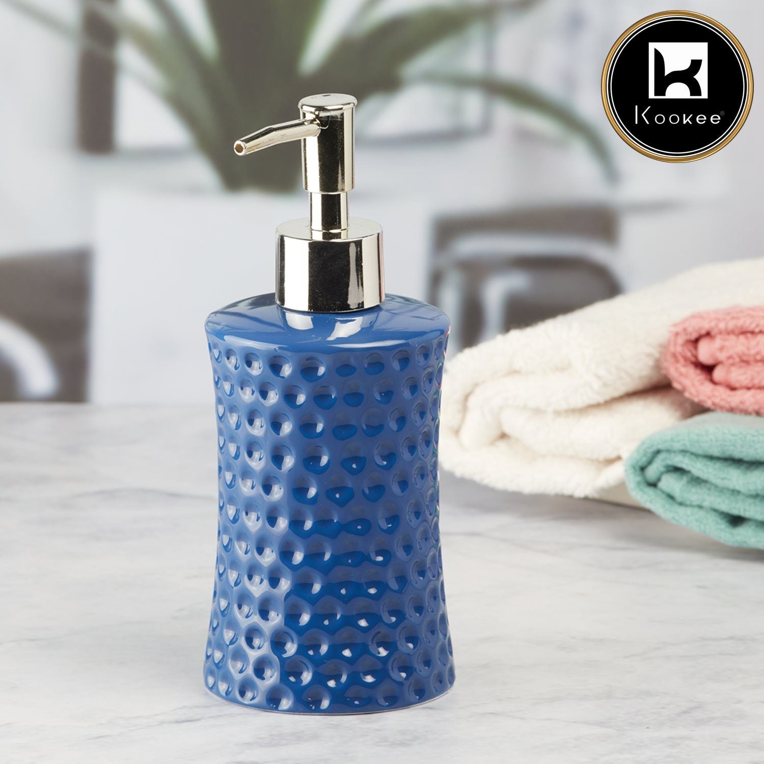 Ceramic Soap Dispenser for handwash for Bathroom, Blue (V-CSD-039)